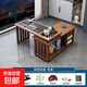陽(yáng)臺茶桌小茶臺實(shí)木可移動(dòng)家用新中式辦公泡茶臺燒水壺一體桌茶車(chē) 胡桃色旋轉單桌 1.0規格【贈煮茶器套裝】