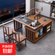 陽(yáng)臺茶桌小茶臺實(shí)木可移動(dòng)家用新中式辦公泡茶臺燒水壺一體桌茶車(chē) 胡桃色旋轉單桌+1圍椅+2月牙椅 1.0規格【贈煮茶器套裝】