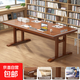 全實木客廳大長書桌去客廳化桌子工作臺家用辦公電腦桌學(xué)習(xí)長條桌 30MM實木芯-180*80胡桃色工字腿
