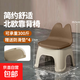凳子小矮凳靠背家用可愛(ài)兒童塑料換鞋凳衛生間浴室洗澡小板凳椅子 北歐棕-大號帶靠背