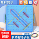 數學(xué)教具釘子板鐘表模型竹戒尺分解尺磁性分數盤(pán)磁力方塊學(xué)術(shù)算盤(pán)珠心算盤(pán)計數棒鐘表模型教學(xué)紙幣 【幾何圖形拼圖】雙面安全釘子板