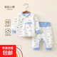 嬰兒衣服睡衣打底內衣純棉春秋高腰護肚初生寶寶分體套裝秋衣秋褲 彩虹小熊 90