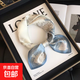 真絲絲巾女七夕禮物桑蠶絲送長輩送老婆女友老師百搭方巾圍巾領巾 藍色