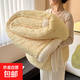 加厚羊羔絨毛毯蓋毯牛奶絨冬季辦公室午睡珊瑚絨披肩沙發(fā)毯小被子 稻香黃 100x150cm午睡毯/披肩毯