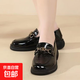 爆款熱賣(mài)2025春季女單鞋時(shí)尚平底新款英倫風(fēng)工作鞋小皮鞋樂(lè)福鞋 黑色 36