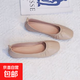 奶奶鞋2025年新款百搭皮鞋粗跟單鞋女鞋子瓢鞋軟底軟皮豆豆鞋女 杏色 37