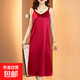 緞面連衣裙子女裝夏裝2026新款夏季設計感小眾背心吊帶長(cháng)裙 紅色 紅色 XL 建議115-125斤