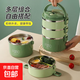 飯盒帶蓋上班族層層保溫密封飯盒不銹鋼飯盒大容量學(xué)生女便當(dāng)盒 【淺綠色】單層飯盒