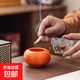 柿柿如意煙灰缸客廳陶瓷個性潮流帶蓋防飛灰家用茶幾創(chuàng)意擺件禮品 柿子煙灰缸（帶蓋）