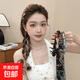 復(fù)古鏈條發(fā)箍宮廷緞面布藝頭箍壓發(fā)卡一體式飄帶編發(fā)發(fā)帶頭飾發(fā)箍 藍(lán)色飄帶發(fā)箍
