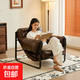 懶人沙發(fā)單人家用澤西島椅客廳休閑躺椅陽(yáng)臺復古可躺睡鐵藝沙發(fā)椅 咖啡色【親膚油蠟皮】