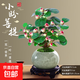 菩提樹(shù)盆栽小盼菩提盆景帶果中式禪意桌面擺件室內(nèi)創(chuàng)意好養(yǎng)綠植物 小盼菩提+冰裂墨綠瓷盆+苔蘚+底座