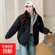 短款棉服女加厚立領(lǐng)面包服寬松簡(jiǎn)約百搭羽絨棉冬季學(xué)院風(fēng)棉襖外套 黑色 M （110-125斤）