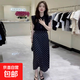 冰絲小個(gè)子波點(diǎn)半身裙女2025春秋款大碼松緊腰顯瘦黑色a字裙995 高個(gè)子黑色波點(diǎn) 常規 身高158-175CM M 建議80-95斤