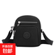 新款小包包女百搭單肩斜挎包女士休閑韓版潮流尼龍布多口袋小方包 黑色