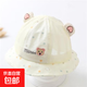 嬰兒帽子夏季薄款男女寶寶遮陽(yáng)帽春夏嬰幼兒防曬可愛(ài)太陽(yáng)帽漁夫帽 愛(ài)心小熊半網(wǎng)-黃色 2-16個(gè)月42-46cm)