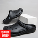 反季清倉洞洞鞋男士外穿防滑包頭拖鞋全包厚底踩屎感沙灘鞋 黑色 48