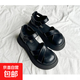 厚底包頭涼鞋女2025新款夏季外穿休閑運(yùn)動豬籠鞋丑萌大頭羅馬涼鞋 黑色 36