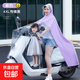 電動(dòng)車親子雙人雨衣加大加寬加厚騎行雨衣摩托車母子防暴雨雨披 親子有鏡套-淺紫色 4XL【加厚】