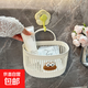 七夕可愛(ài)壁掛式收納籃多功能廚房浴室小掛籃免打孔掛墻首飾盒 白色大嘴掛壁收納盒