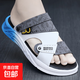 【大牌同款】夏季新款皮涼鞋男開(kāi)車(chē)專(zhuān)用沙灘鞋兩用外穿防滑涼拖鞋 灰色 41