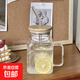 新款方形帶蓋吸管高顏值奶茶杯耐熱玻璃杯直身杯高硼硅杯子 【透明】方形吸管杯-620ml