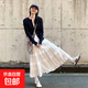 白色蓬蓬裙女夏季新款仙女a(chǎn)字半身裙雙層小個子蕾絲蛋糕裙子春秋 白色 【遮胯顯瘦常規(guī)款】