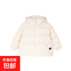 兒童羽絨服男女童加厚外套寶寶秋冬季衣服中大童三防冬裝外穿童裝 暖杏白 防水防油防污 150 適合身高135-145