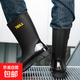 束口雨鞋男款時尚德系中筒雨靴防滑防水戶外釣魚水鞋厚底耐磨膠鞋 黑色 40