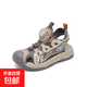 男童鞋子2025夏季新款小男孩透網(wǎng)包頭沙灘鞋休閑防滑兒童運動(dòng)涼鞋 卡其色 28 碼內長(cháng)17.8cm