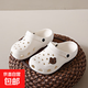 EVA護(hù)士沙灘洞洞鞋女夏小熊新款居家厚底ins潮外穿百搭包頭涼拖鞋 白色 36-37