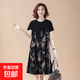 媽媽裝大碼200斤中長(cháng)款連衣裙女夏裝胖MM寬松顯瘦花短袖A字裙女 圖片色 圖片色 2XL 【建議116-125斤】