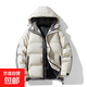 棉服男士東北抗寒秋冬季加棉加厚保暖男裝連帽百搭面包服棉衣外套 卡其色 5XL