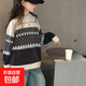 女童毛衣春秋2025新款韓版兒童套頭菱形針織衫女孩大童秋冬打底衫 KTM-Y51【圖色】春秋款 170 (建議163厘米以?xún)?