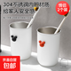 不銹鋼漱口杯一家三口四口刷牙杯抗菌防霉漱口牙刷杯洗漱杯牙缸 【紅色米奇+黑色米奇】情侶套裝