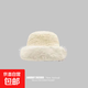 白色毛絨帽女冬季韓版顯臉小加厚保暖漁夫帽日系大頭圍防寒帽子潮 米色