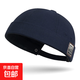 春秋新款布標無(wú)檐瓜皮帽男四季嘻哈韓版帽子街頭潮人復古地主帽女 藏青色 可調節