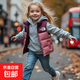 反季促銷兒童馬甲冬季字母厚款休閑風女休閑男馬甲外穿寶寶坎肩 北酒紅色 130 偏小一個碼