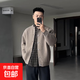 針織開(kāi)衫毛衣男士秋新款慵懶圓領(lǐng)針織衫寬松保暖男裝外套 咖色【高質(zhì)量】 厚款 2XL