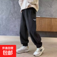 兒童裝男童秋裝褲子新款秋款中大童春秋季運(yùn)動(dòng)長(zhǎng)褲束腳休閑褲 DD-B117-黑色  120