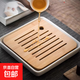 陶瓷茶盤(pán)家用小型茶臺托盤(pán)茶海功夫茶具簡(jiǎn)約茶托現代竹木干泡茶臺 白陶瓷竹正方形盤(pán)*21*21cm