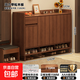 實(shí)木鞋柜家用門(mén)口入戶(hù)收納柜一體靠墻2025新款中古風(fēng)玄關(guān)儲物鞋架 四門(mén)一抽【按壓開(kāi)門(mén)】檀木色120