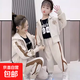 女童秋裝休閑套裝2025新款中大童洋氣網(wǎng)紅春秋季連帽運(yùn)動(dòng)服兩件套 XF-335【杏色】春秋款 120cm