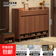 實(shí)木鞋柜家用門(mén)口入戶(hù)收納柜一體靠墻2025新款中古風(fēng)玄關(guān)儲物鞋架 三門(mén)三抽【生態(tài)板】松木色120*32