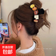 卡通可愛(ài)餅干抓夾女2025新款高級感發(fā)夾后腦勺盤(pán)發(fā)頭飾鯊魚(yú)夾發(fā)抓 餅干人 約11cm