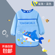 兒童圍裙防水防臟長(cháng)袖寶寶吃飯罩衣繪畫(huà)畫(huà)男女孩反穿大碼護衣圍兜 立長(cháng)-海底大眼鯨 120碼