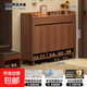 實(shí)木鞋柜家用門(mén)口入戶(hù)收納柜一體靠墻2025新款中古風(fēng)玄關(guān)儲物鞋架 三門(mén)三抽【生態(tài)板】松木色100*32