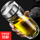 玻璃杯子雙層便攜男士商務(wù)個(gè)人專(zhuān)用泡茶杯加厚鵝蛋口杯大容量水杯 弧度鋼本色750ml（加杯套）