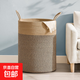 京東物流 中古風(fēng)臟衣籃編織收納筐娃娃收納桶家用高顏值臟衣簍 麻黑雙拼色 38*38*50cm 產(chǎn)品為折疊發(fā)貨復原請看說(shuō)明