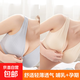 【喂奶內衣】純棉薄款文胸無(wú)鋼圈前開(kāi)扣透氣背心孕婦哺乳產(chǎn)后胸罩 淺灰+膚色 4XL（155-175斤左右）